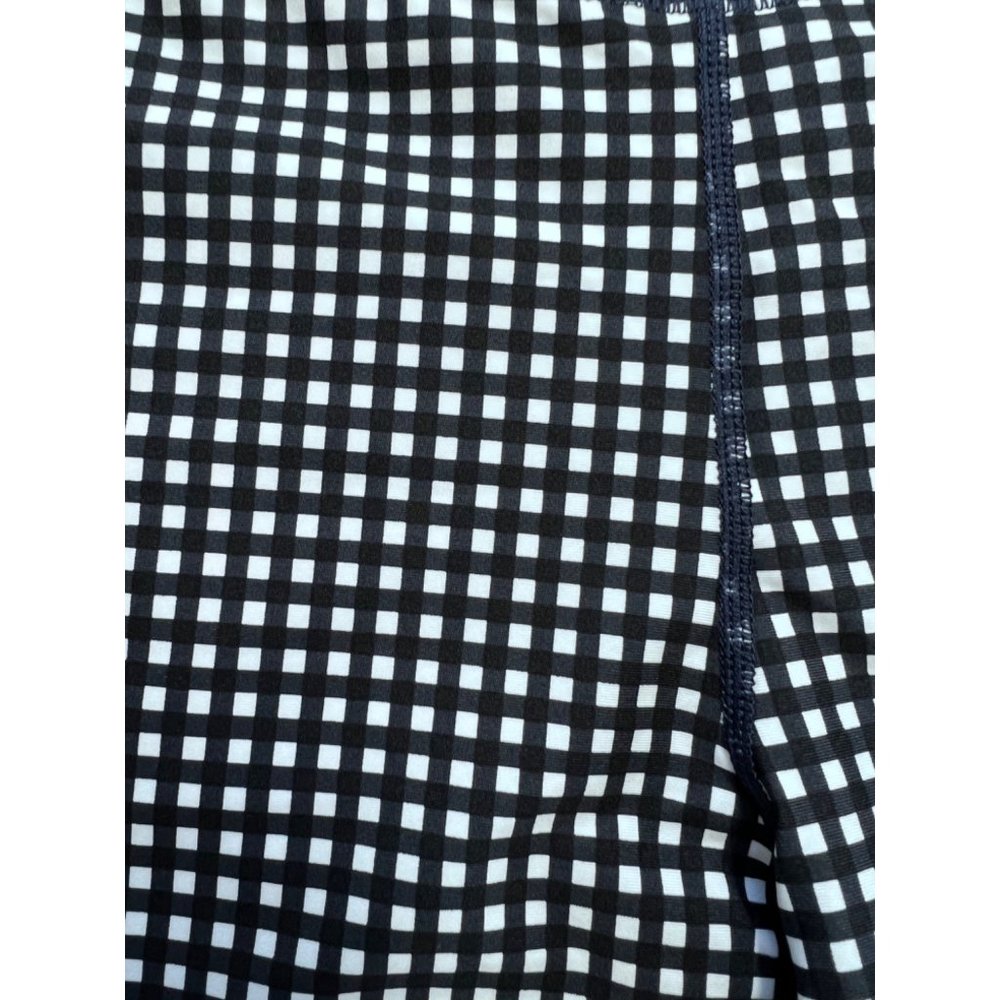 The Upside High Waist 24" Checker Print Leggings, Navy Blue/White, Size 12